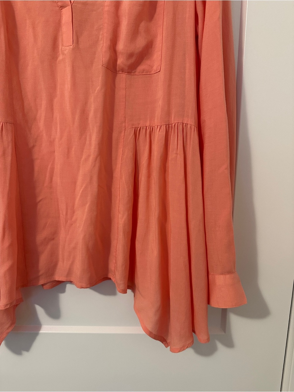Anthropologie Maeve Coral Laiken Henley Blouse Size 12 Women’s - Picture 3 of 9